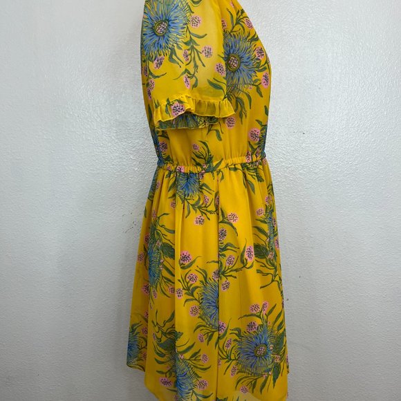 Madewell Sweetgrass Ruffle Sleeve Dress in Painted Blooms Size 8 - Picture 8 of 9